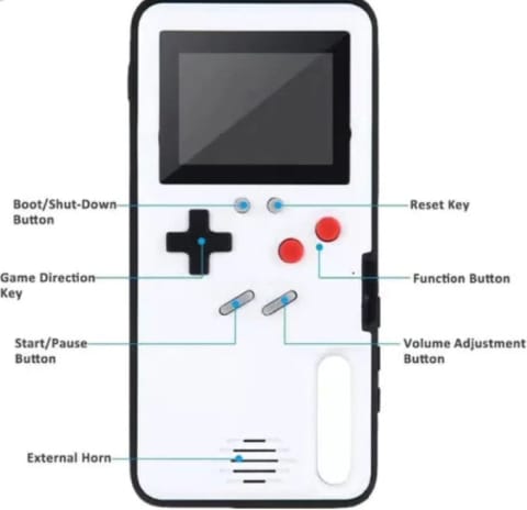 Capa de Iphone Game Case com MAIS DE 30 JOGOS RETRÔ - Versão Original