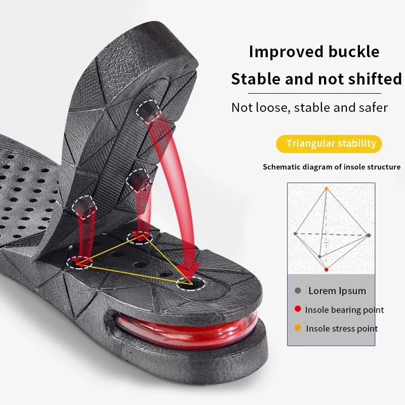 Height Increase Insole Invisible Heightening Template Air Cushion Shoe Inserts Variable Height Insoles Adjustable Cut Foot Pad