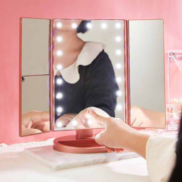 Espelho Dobrável de Maquiagem - 22 Lâmpadas de LED